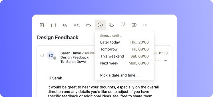 Email Snooze, a new way to manage your inbox